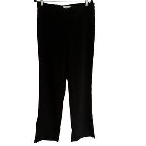 Women's NWT H&M Black Woven Flared Crinkled Pants Size Large‎